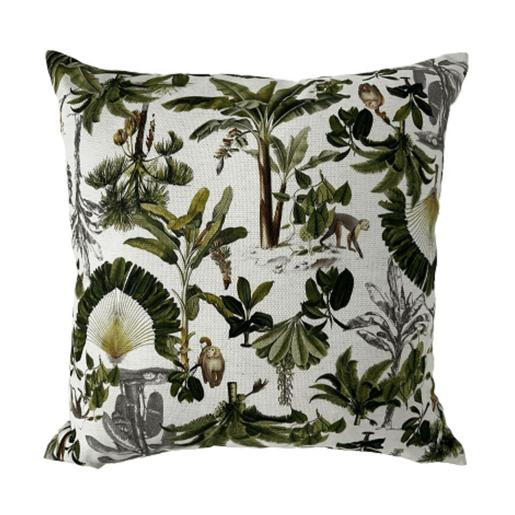 Almofada Linho Acqua Macaco 55X55cm - Decortextil Almofada Linho Acqua Macaco 55X55cm - Decortextil